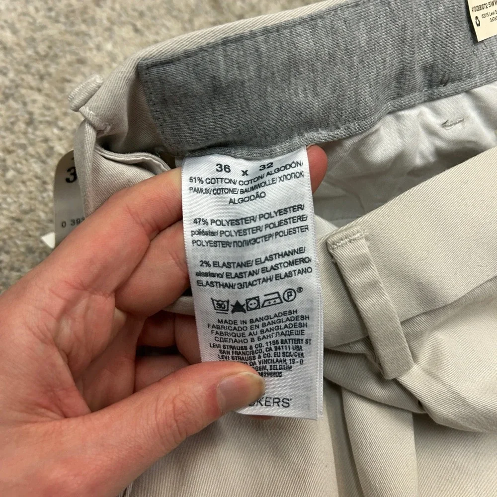 Dockers Pants The Best Pressed 36x32 Beige Relaxed Fit Pleated Comfort Khaki New